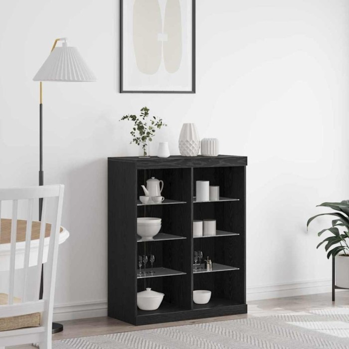 vidaXL Bufet Stejar negru 41 x 37 x 100 cm Lemn compozit 863050