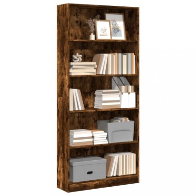 vidaXL Bibliotecă, stejar fumuriu, 80x24x176 cm, lemn prelucrat 857857 foto