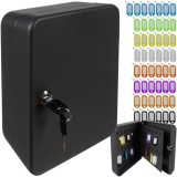 Cutie metalica din otel pentru 48 chei Malatec, echipata, 25x20x8cm, neagra