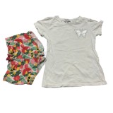 Tricou alb + pantaloni scurti de fetita , varsta 6 ani