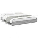 VidaXL Cadru de pat cu sertare gri sonoma 180x200 cm lemn prelucrat