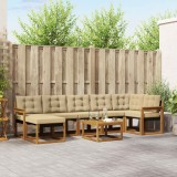Cumpara ieftin Set de canapele de exterior 8 buc. 7-Locuri Natural si Bej
