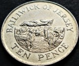 Moneda 10 PENCE - JERSEY, anul 1992 *cod 805