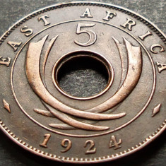 Moneda istorica exotica 5 CENTI - AFRICA de EST, anul 1924 *cod 5236 A excelenta