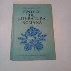 SINTEZE DE LITERATURA ROMANA ~ Coordonator CONST. CRISAN