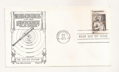 P7 FDC SUA- Nicolaus Copernicus -First day of Issue, necirc. 1973 foto