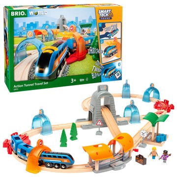 Set trenulet inteligent, electronic cu sine BRIO, 3+ ani