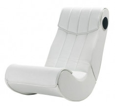 Scaun gaming Rocker Basic White foto