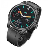 Cumpara ieftin Smartwatch iSEN Watch W9 Negru cu bratara neagra din TPU, 1.3 Display costomizabil, IP68, 200mAh, HR, Tensiune, Notificari, Muzica