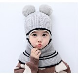 Caciulita gri dublata tip cagula (Marime Disponibila: 9-12 luni (Marimea 20