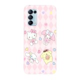 Husa compatibila cu Oppo A52, Viceversa, model Hello Kitty characters, Silicon, TPU, Transparent, Carcasa