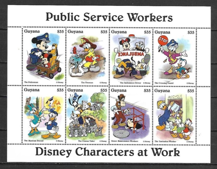 GUYANA 1995 DISNEY DESENE ANIMATE PUBLIC SERVICE