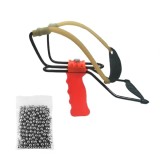 Cumpara ieftin Set prastie profesionala si 100 bile metalice, Sling Master, plastic, 20 cm, portocaliu