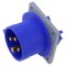 Conector alimentare AC trifazat AMPHENOL IP&amp;S 16A 250V IP44 flanșă 4 pini