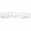 Set mobilier relexare gradina, 10 piese, alb, lemn masiv de pin