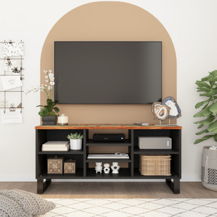 Dulap TV, 100x33x46 cm, lemn masiv reciclat&amp;lemn prelucrat GartenMobel Dekor
