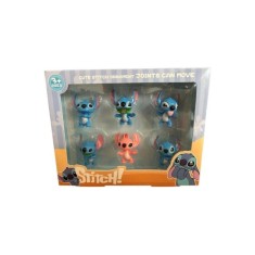 Set 6 figurine Stitch, albastru-roz, 7cm
