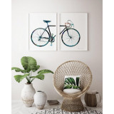 Set tablouri decorative Heinner, 35 x 50 cm, placa MDF, rama plastic, 2 piese, Bicicleta