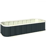 Outsunny Pat Ridicat de Grădină pentru Exterior cu Bază Deschisă, Mănuși, Margini Pliate, Ghiveci &icirc;n Oțel Galvanizat pentru Plante, Flori, Legume Balc