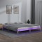 vidaXL Cadru de pat cu LED, 150x200 cm, lemn masiv, King Size 5FT 820611