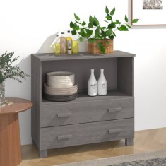Gossi servanta &bdquo;hamar&rdquo;, gri deschis, 85x35x80 cm, lemn masiv pin