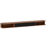 HOMCOM Corp TV suspendat, suport TV pentru televizoare p&acirc;nă la 190,5 cm, sertar rabatabil, 2 rafturi, 180x24x16cm, Nuc | Aosom Romania