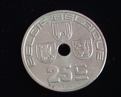 M3 C50 - Moneda foarte veche - 25 centimes - Belgia - 1938 foto