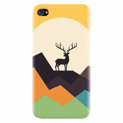 Husa silicon pentru Apple Iphone 4 / 4S, Abstract Deer foto