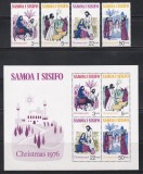 Samoa 1976 - Crăciun, Serie + Colita, MNH