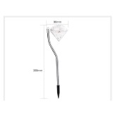 Lampa solara LED tip Diamant pentru gradina, inaltime 30 cm, 2V, ABS, 600mAh, alb rece