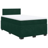 Cumpara ieftin Pat box spring cu saltea, verde inchis, 120x190 cm, catifea