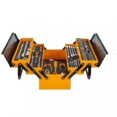 Set unelte de mana 59 piese, chei tubulare Cr-V 1/2&quot;, clichet reversibil, chei combinate, clesti papagal si autoblocare, surubelnite Cr-V, chei imbus,