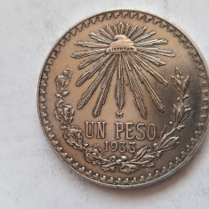 Moneda 1 peso 1933 argint Mexic