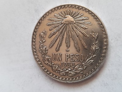 Moneda 1 peso 1933 argint Mexic foto