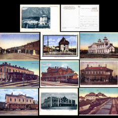 Gari din Romania - Set 10 carti postale ilustrate CFR reproduceri dupa originale