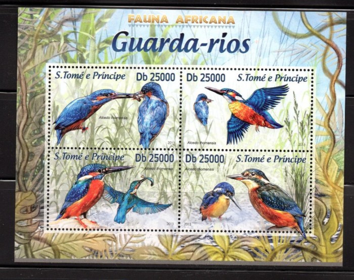 SAO TOME PRINCIPE 2013, Fauna Pasari, serie neuzata, MNH