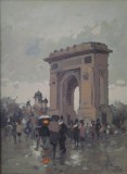 Vand pictura ,Vechiul Bucuresti , Arcul de Triumf ,ulei panza