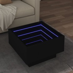 vidaXL Masu?a de cafea cu LED, negru, 50x50x30 cm, lemn prelucrat foto