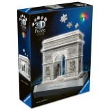 Ravensburger - Puzzle 3D iconic Arcul de Triumf cu LED 216 piese model de