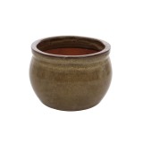 Ghiveci ceramic, interior / exterior, rotund, maro, 15 x 13 cm, 21237 C
