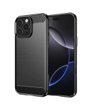 Husa Carbon Fiber Silicon iPhone 16 Pro Max Neagra