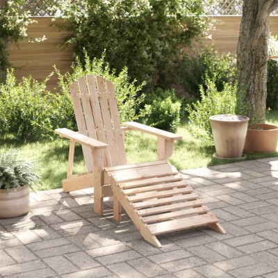 Scaun Adirondack cu taburet, lemn masiv de brad foto