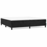 Cumpara ieftin Cadru de pat cu arcuri, negru, 200x200 cm, catifea