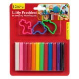Set Plastilină, Little President, 12 Culori, 15 Piese, Multicolor