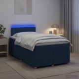Cumpara ieftin Pat boxspring cu saltea albastru 120 x 190 cm Tesatura