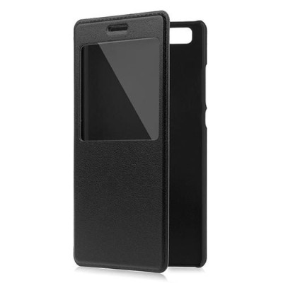 Husa Telefon Flip book s-view Huawei P8 Lite 2015 ALE-L21 Fashion Black foto