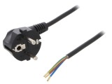 Cablu Electric Negru 3x1mm2 PVC 1,5m 16A 250V