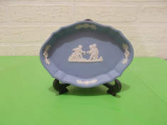 Portelan englezesc WEDGWOOD Blue Jasperware - FARFURIOARA de colectie , marcata foto