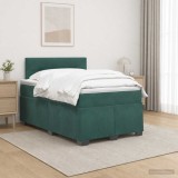 Cumpara ieftin Pat boxspring cu saltea Verde inchis 120 x 200 cm Catifea