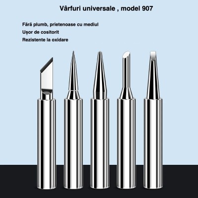 Set varfuri universale pentru letcon 907 120W 5 bucați fara plumb foto